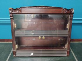 Mahogany glazed cigar cabinet {34cm H x 44cm W x 22cm D}