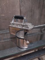 1950s chrome steam punk table lamp in working order{20 cm H x 26 cm W x 26 cm D}.