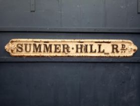 Summerhill Road cast iron street sign {H 22cm x W 156cm x D 2cm }.