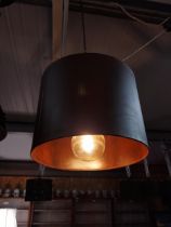 Good quality painted metal and copperised light shade {30 cm H x 40 cm W x 40 cm D}.