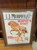 J J Murphy and Co Murphy's Stout advertising print in wooden frame {60 cm H x 77 cm W}.