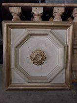 Decorative plaster wall panel in the William IV style {96 cm H x 94 cm W x 8 cm D}.