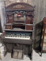Early 20th C. mahogany Organ {205 cm H x 110 cm W x60 cm D}.