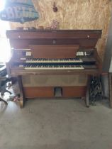 Vintage mahogany Organ {108 cm H x 132 cm W x 75 cm D}.