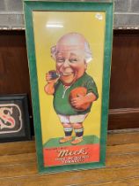 You Can't Beat Mick McQuaid Tobacco framed advertising sign {110 cm H x 50 cm W}.