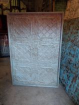 Early 20th C. Indian Shanko decorative embossed tin panels {185 cm H x 128 cm W x 6 cm D}.