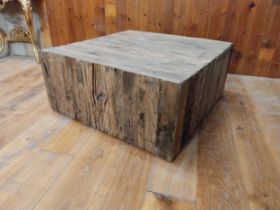 Unusual driftwood coffee table on wheels {42 cm H x 92 cm W x 92 cm D}.