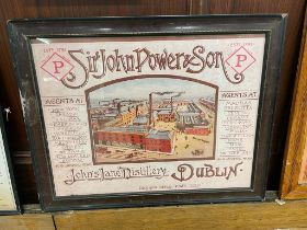 Sir John Powers and Son Dublin framed advertising print {60 cm H x 75 cm W}.