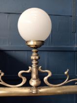 Brass hall light {H 52cm x W 107cm x D 20cm }.