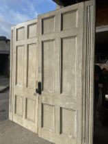 Pair of early 19th C. painted pine panelled door {254 cm H x 111 cm W x 6 cm D}.