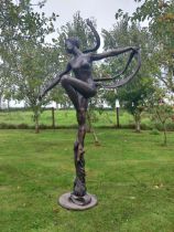 Exceptional quality bronze sculpture of a ballerina {236cm H x 151cm W x 51cm D}