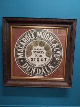 MacArdle Moore & Co Stout Dundalk Brewery framed barrel/cask label { 65cm H X 67cm W }.