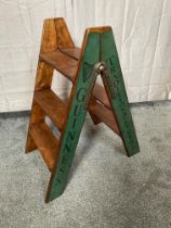 Pine three step Guinness advertising ladder. {81 cm H x 43 cm W}.