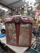 1950's front grill and bonnet of Massey Ferguson Tractor with working headlights.