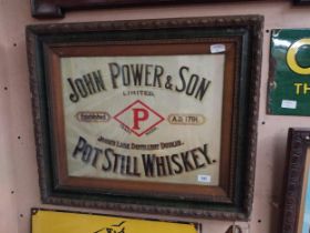 John Power and Sons Dublin Distillery framed print. {59 cm H x 69 cm W}.