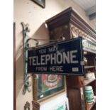 You can telephone from here enamel double sided hanging sign with original bracket. {72 cm H x 58 cm