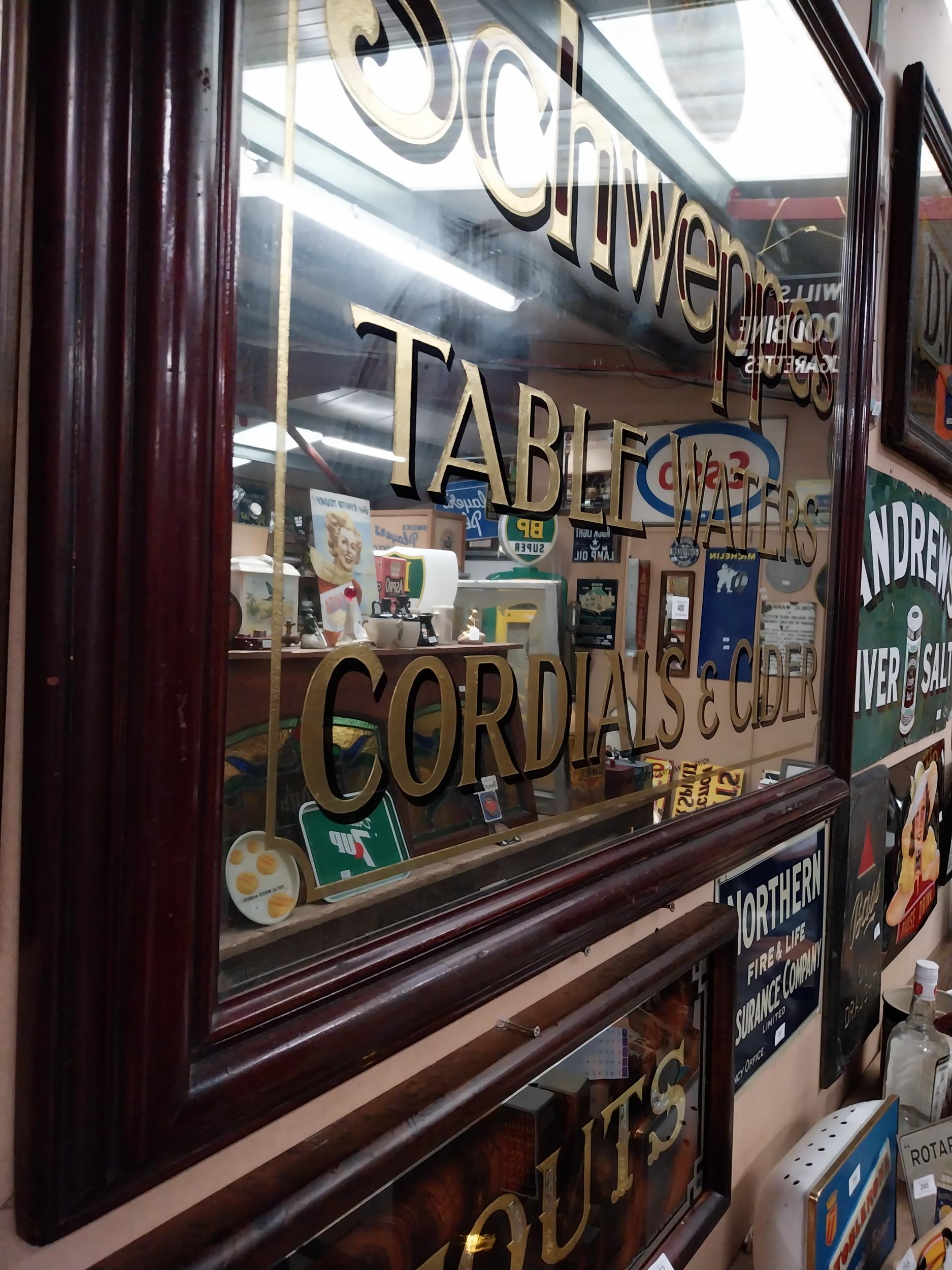 Schweppes Table Waters Cordials and Cider framed advertising mirror by J Carter 273 Grays Inn Road - Image 7 of 10