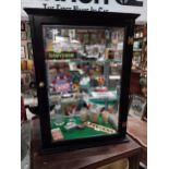 Cadbury's Chocolate ebonised counter display cabinet with two shelves and single door. {74 cm H x 55