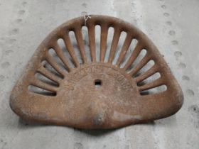 19th C. H Bamford and Sons 1024 cast iron machine seat. {35 cm W x 44 cm D}.