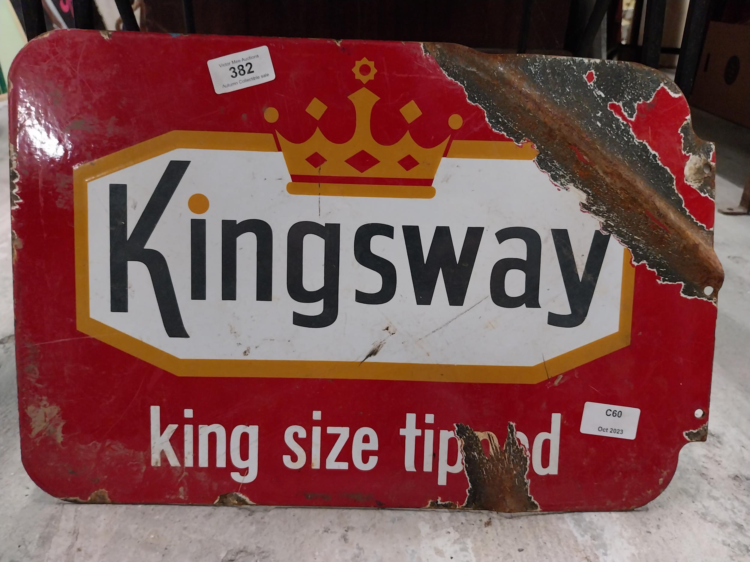 Kingsway Cigarettes/Bristol Cigarettes double sided enamel advertising sign. {30 cm H x 45 cm W}. - Image 4 of 4