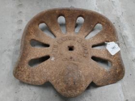 19th C. William McBride and Sons, Cork cast iron machine seat. {35 cm W x 28 cm D}