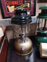 20th C. metal and brass tilly lamp. {34 cm H x 15 cm Dia.}.
