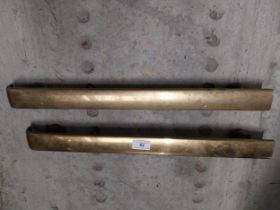 Pair of 20th C. brass door handles. {54 cm H x 5 cm D}.