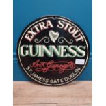 Guinness Extra Stout St James's Gate Dublin enamel advertising sign. {30 cm Dia.}