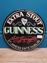 Guinness Extra Stout St James's Gate Dublin enamel advertising sign. {30 cm Dia.}