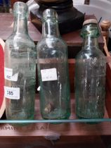 Three 19th C. blob top bottles - M Davis Manchester, Hilton and Bates Newtownheath and Corcoran