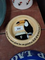 Guinness Will Your Next Pint Be As Good tin plate advertising ashtray. {2 cm H x 15 cm Dia.}