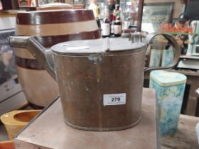 19th C. Brass watering can. {20 cm H x 32 cm W x 29 cm D}.