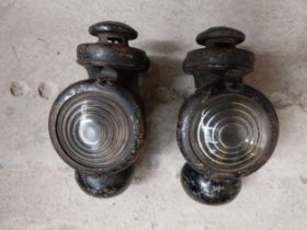 Pair of vintage Ford car lamps. {24 cm H x 12 cm W x 17 cm D}.