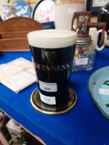 Guinness advertising counter font light. {15 cm H x 13 cm W x 9 cm D}.