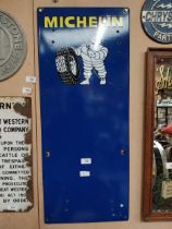 Rare Michelin Tyres enamel chart advertising sign. {83cm H X 34cm W}.