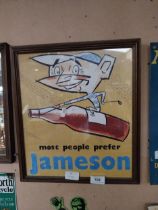 Most people prefer Jameson framed advertising print. {37 cm H x 34 cm W}.