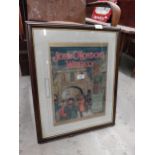 John O 'London's Weekly Christmas Number advertising print in wooden frame. {56 cm H x 46 cm W}.