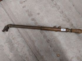 Brass and wood rose sprayer. {68 cm L}.