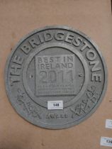 The Bridgestone Best In Ireland wall plaque. {26 cm Dia.}.