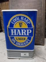 Harp Lager counter font. {23 cm H x 16 cm W x 13 cm D}.