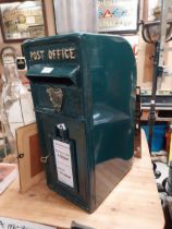 Metal Irish Post Box. {56 cm H x 25 cm W x 33 cm D}.