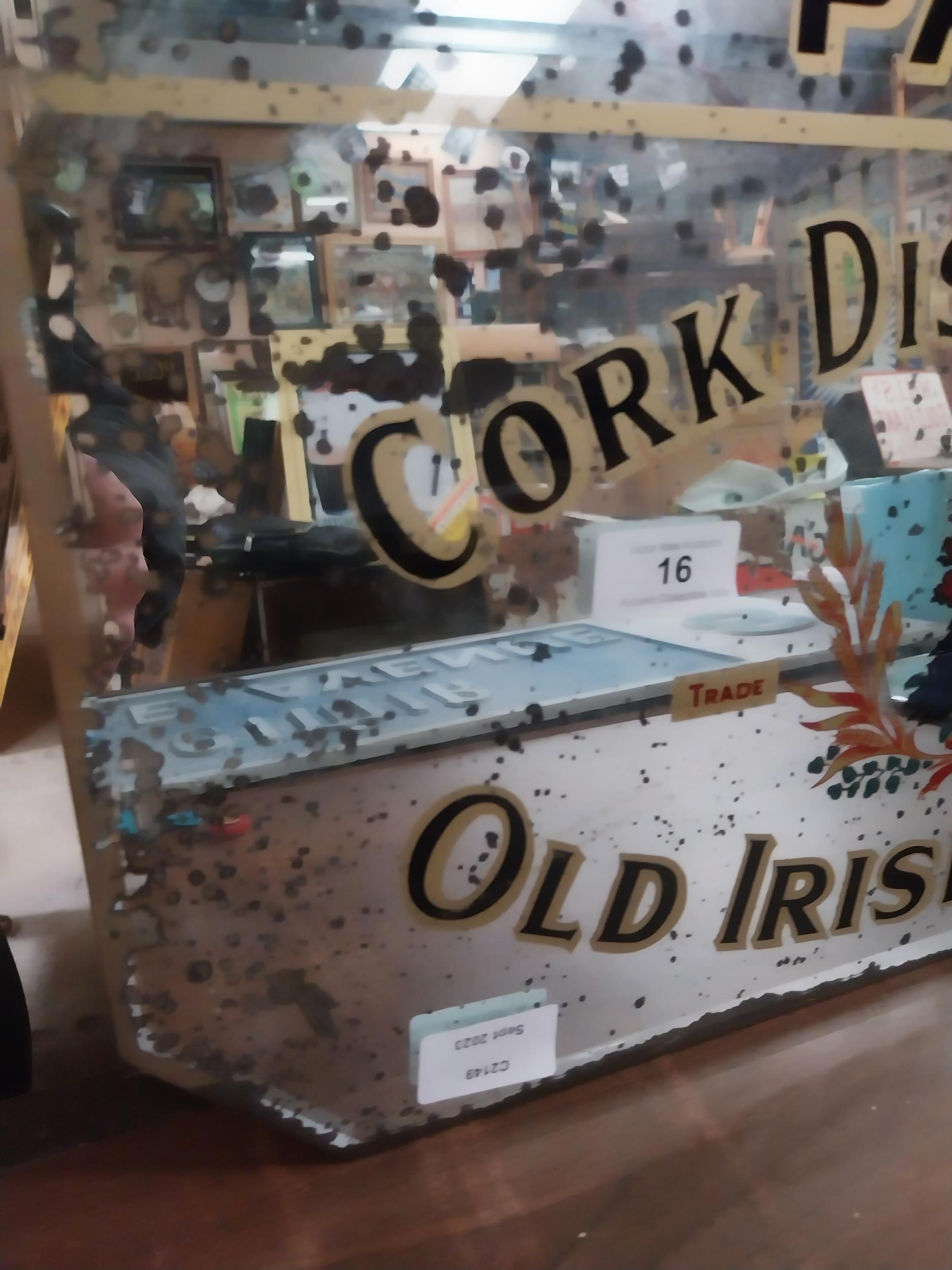 Paddy Whiskey Cork Distillers Advertising mirror. {31 cm H x 51 cm W}. - Image 5 of 7