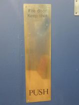 Large brass Push door plate {H 66cm x W 17cm }.