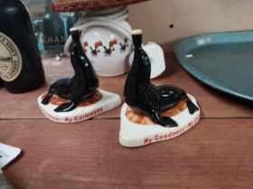 Pair of My Goodness My Guinness Carltonware advertising seal figures. {10 cm H x 7 cm W}.