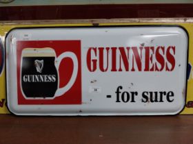 Guinness for Sure tin plate advertising sign. {30 cm H x 60 cm W}.