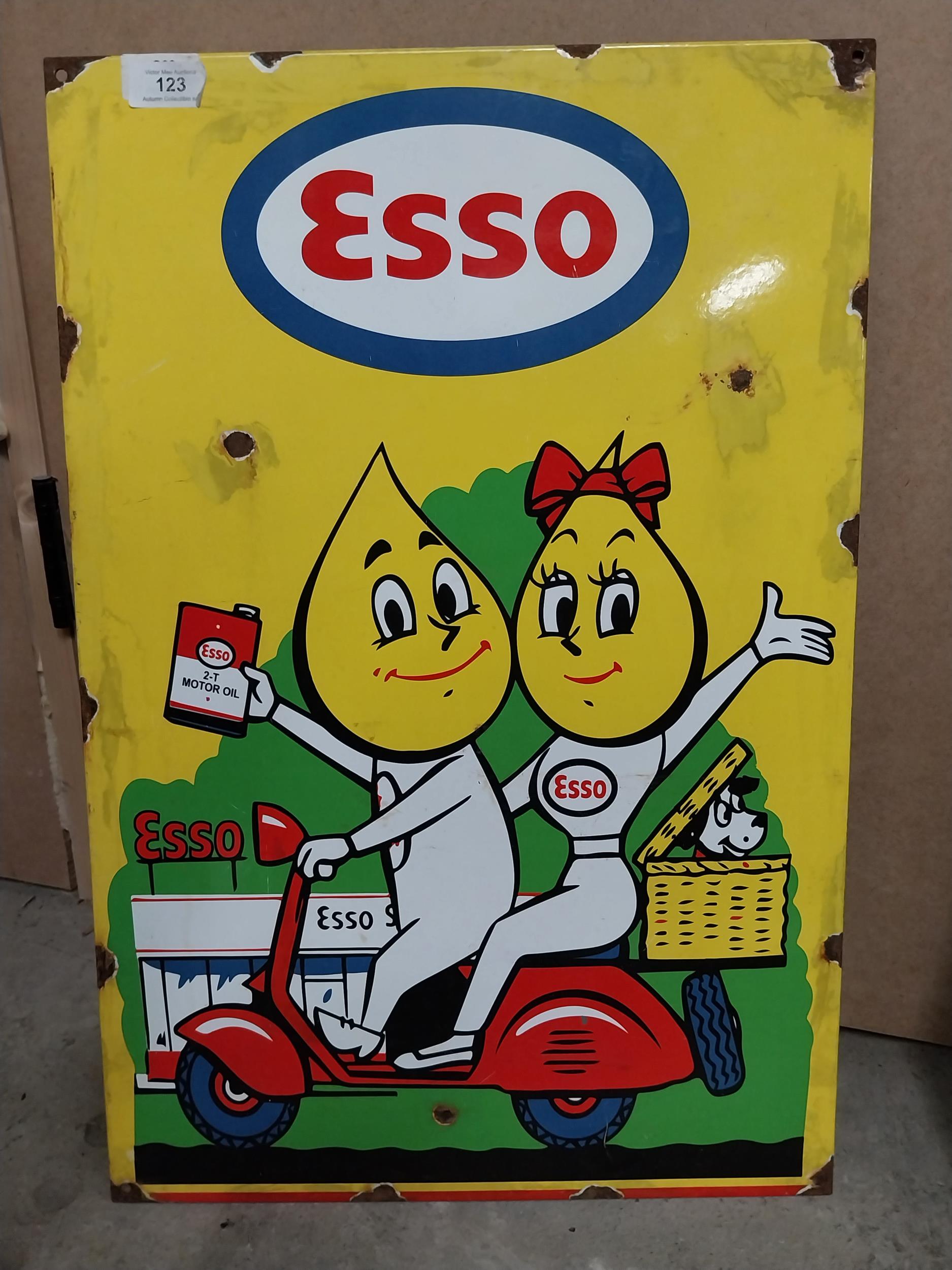 Esso enamel advertising sign. {60 cm H x 40 cm W}. - Image 7 of 7