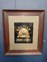 Bolivar Havana Cigar framed advertising print {H 38cm x W 33cm }.