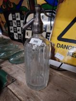 Schweppes Tonic Water glass soda siphon. {30 cm H x 9 cm Dia.}