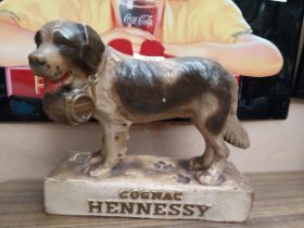 Early 20th C. Ruberoid Hennessy Cognac dog advertising figure. {24 cm H x 27 cm W x 11 cm D}.