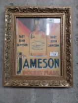 John Jameson Whiskey framed advertising print. {38 cm H x 22 cm W}.